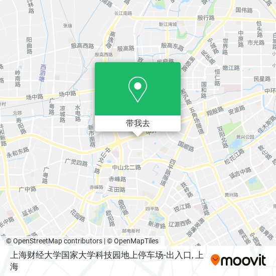 上海财经大学国家大学科技园地上停车场-出入口地图