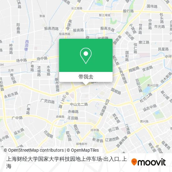 上海财经大学国家大学科技园地上停车场-出入口地图