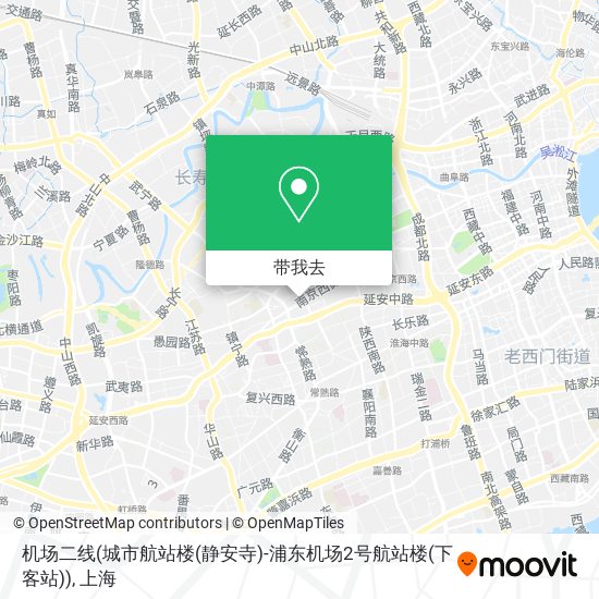 机场二线(城市航站楼(静安寺)-浦东机场2号航站楼(下客站))地图