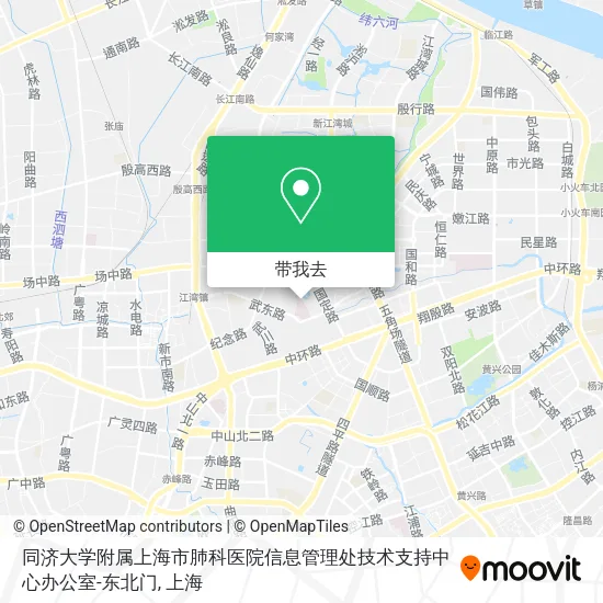 同济大学附属上海市肺科医院信息管理处技术支持中心办公室-东北门地图