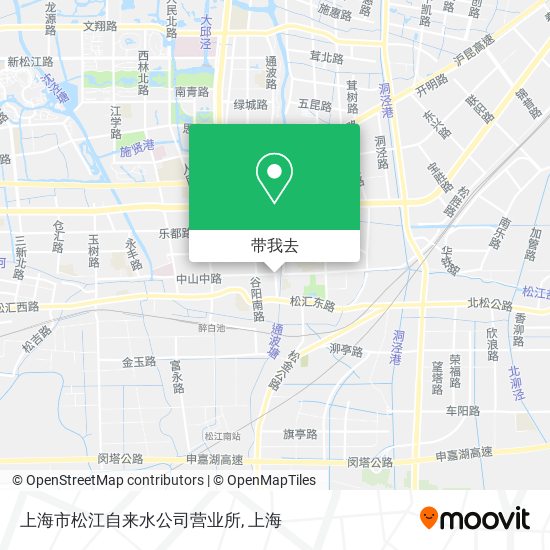 上海市松江自来水公司营业所地图
