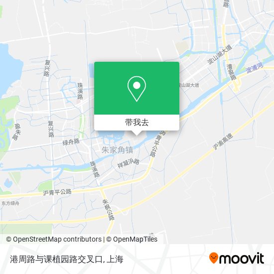 港周路与课植园路交叉口地图