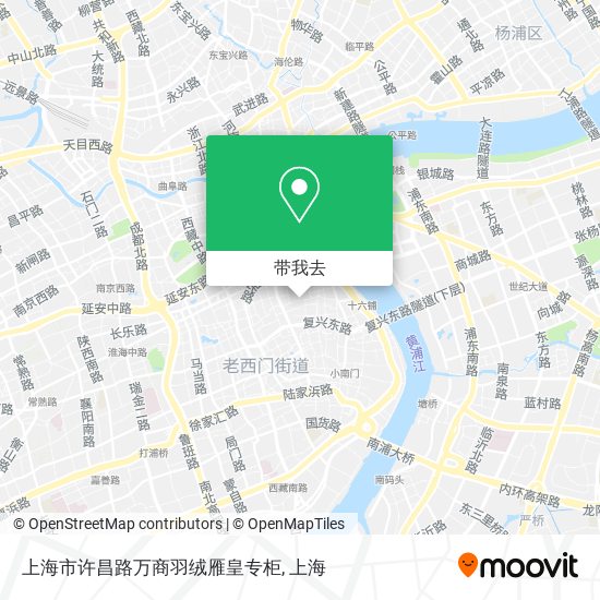 上海市许昌路万商羽绒雁皇专柜地图