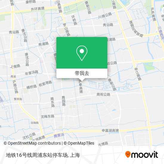 地铁16号线周浦东站停车场地图
