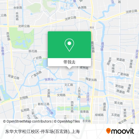 东华大学松江校区-停车场(百宏路)地图