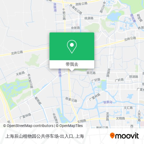 上海辰山植物园公共停车场-出入口地图