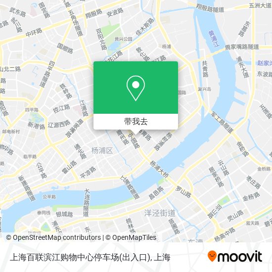 上海百联滨江购物中心停车场(出入口)地图
