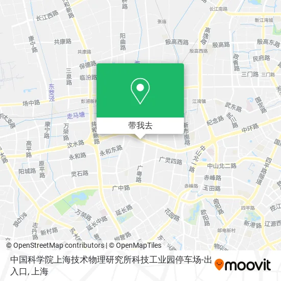 中国科学院上海技术物理研究所科技工业园停车场-出入口地图