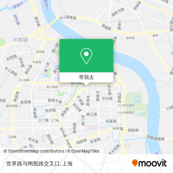 世界路与闸殷路交叉口地图