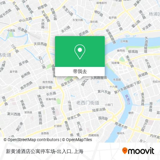 新黄浦酒店公寓停车场-出入口地图