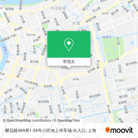 樱花路469弄1-34号小区地上停车场-出入口地图