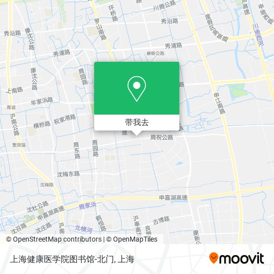 上海健康医学院图书馆-北门地图