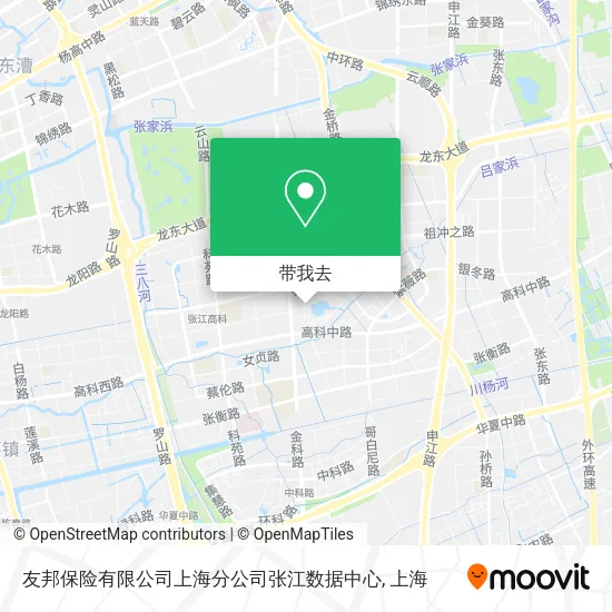 友邦保险有限公司上海分公司张江数据中心地图