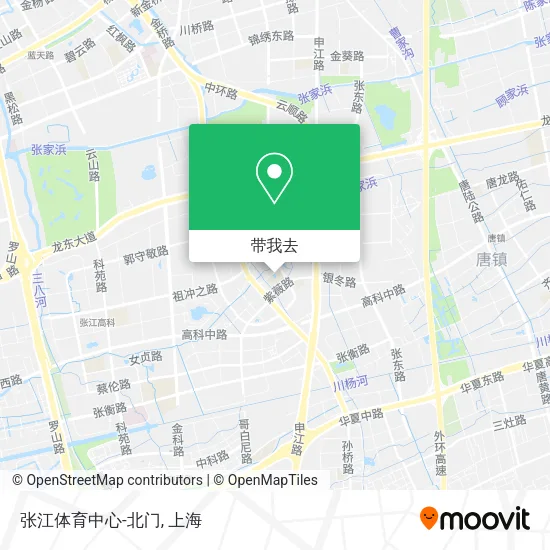 张江体育中心-北门地图