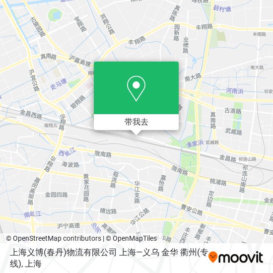 上海义博(春丹)物流有限公司  上海—义乌 金华 衢州(专线)地图