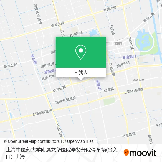 上海中医药大学附属龙华医院奉贤分院停车场(出入口)地图