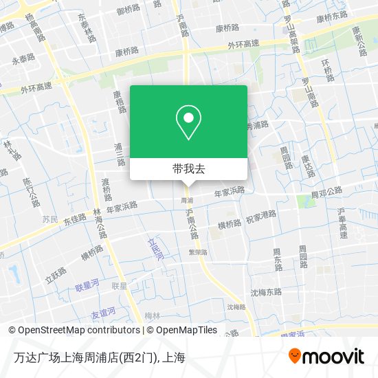 万达广场上海周浦店(西2门)地图