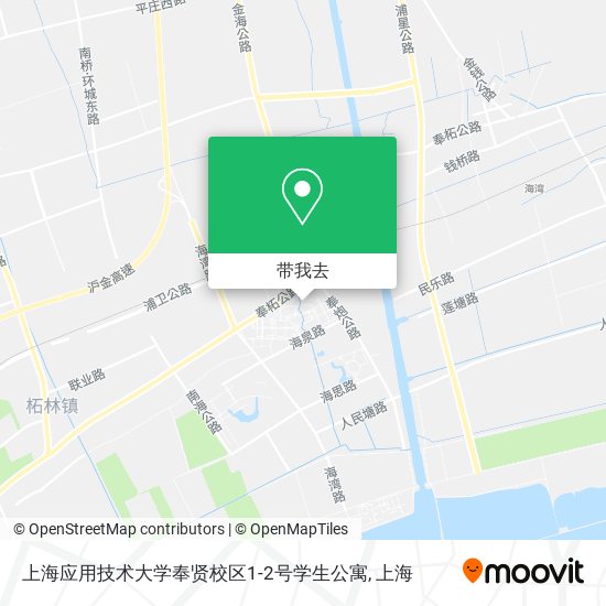上海应用技术大学奉贤校区1-2号学生公寓地图