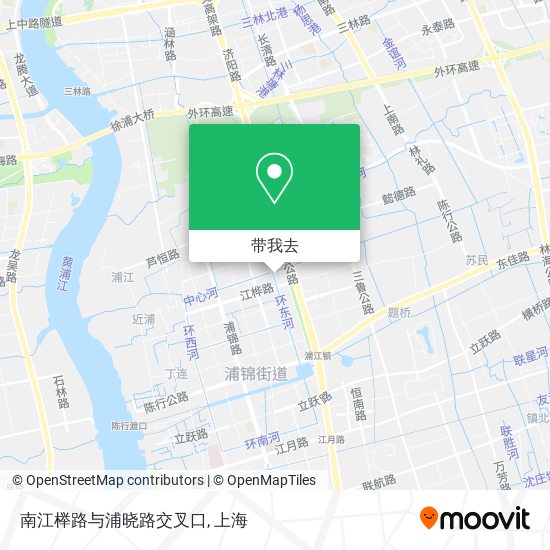 南江榉路与浦晓路交叉口地图