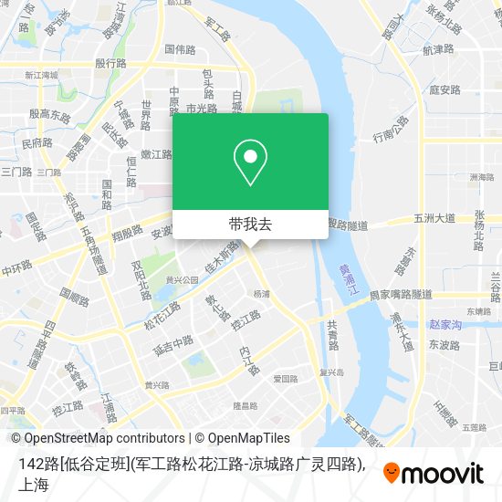 142路[低谷定班](军工路松花江路-凉城路广灵四路)地图