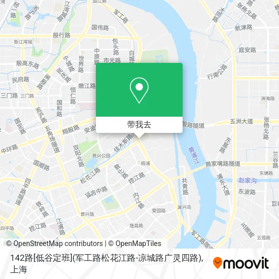 142路[低谷定班](军工路松花江路-凉城路广灵四路)地图