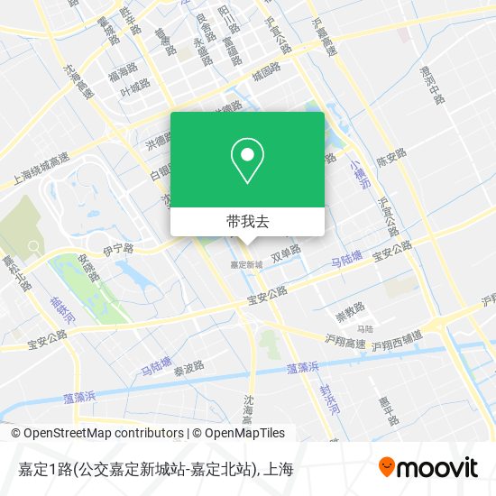 嘉定1路(公交嘉定新城站-嘉定北站)地图
