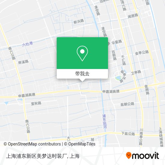上海浦东新区美梦达时装厂地图