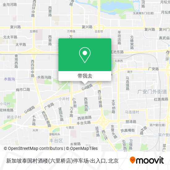 新加坡泰国村酒楼(六里桥店)停车场-出入口地图