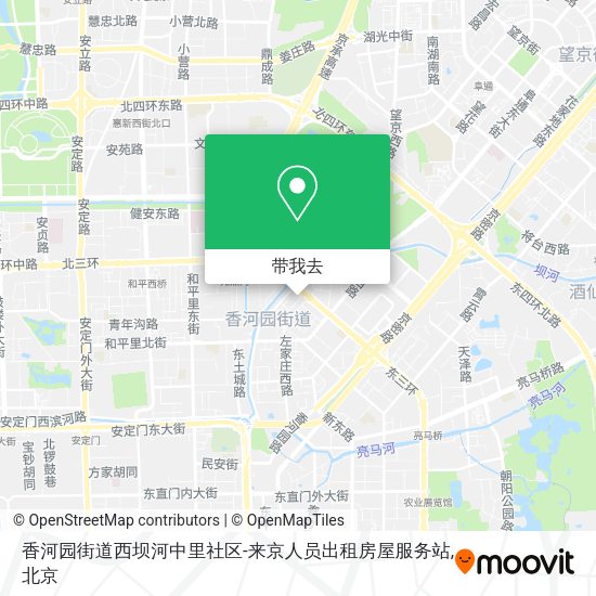 香河园街道西坝河中里社区-来京人员出租房屋服务站地图