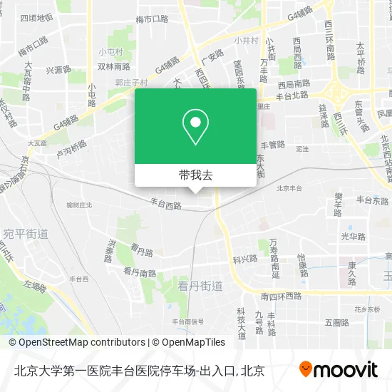 北京大学第一医院丰台医院停车场-出入口地图