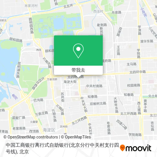 中国工商银行离行式自助银行(北京分行中关村支行四号线)地图