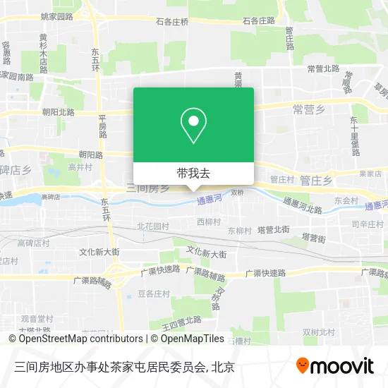 三间房地区办事处茶家屯居民委员会地图