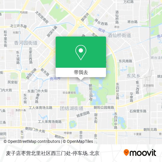 麦子店枣营北里社区西三门处-停车场地图