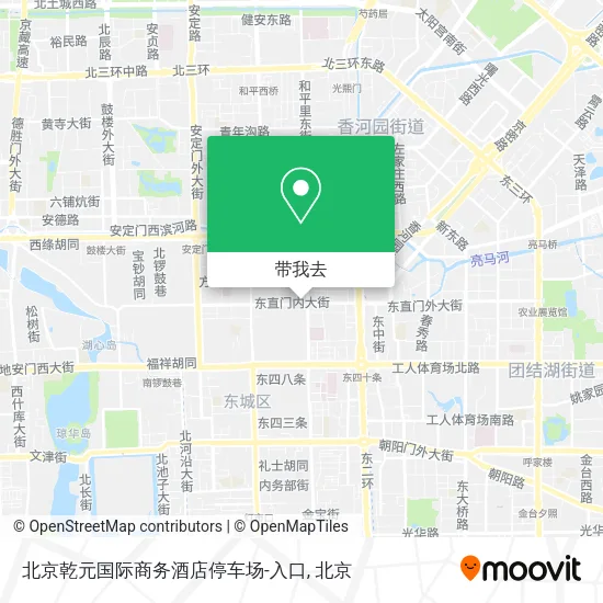 北京乾元国际商务酒店停车场-入口地图