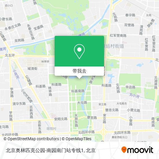 北京奥林匹克公园-南园南门站专线1地图