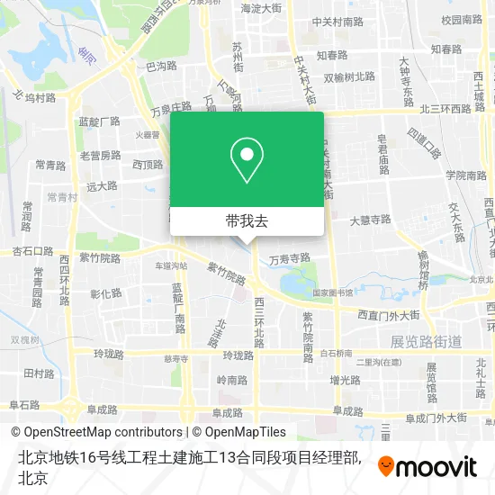 北京地铁16号线工程土建施工13合同段项目经理部地图