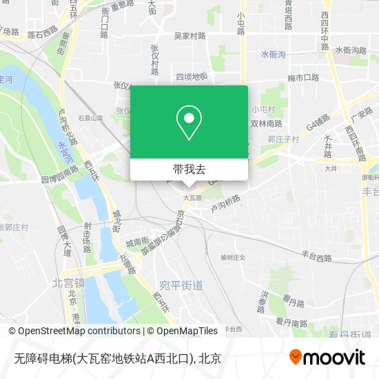 无障碍电梯(大瓦窑地铁站A西北口)地图