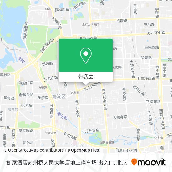 如家酒店苏州桥人民大学店地上停车场-出入口地图