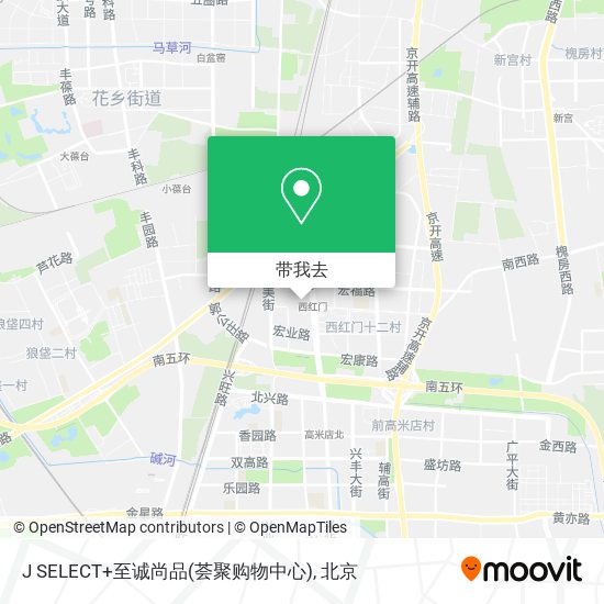 J SELECT+至诚尚品(荟聚购物中心)地图