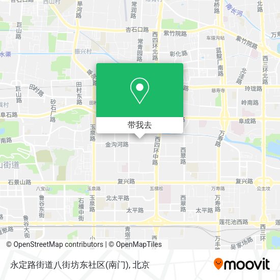 永定路街道八街坊东社区(南门)地图