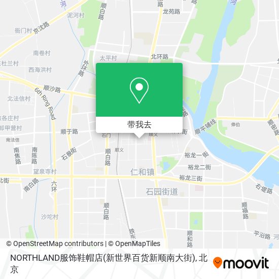 NORTHLAND服饰鞋帽店(新世界百货新顺南大街)地图