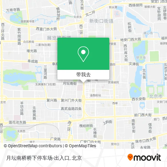 月坛南桥桥下停车场-出入口地图