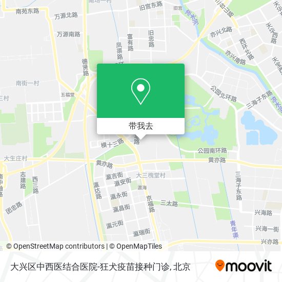 大兴区中西医结合医院-狂犬疫苗接种门诊地图