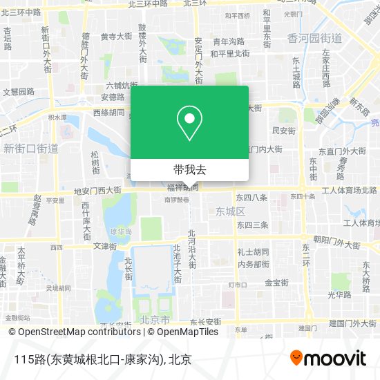 115路(东黄城根北口-康家沟)地图