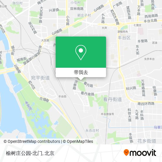 榆树庄公园-北门地图