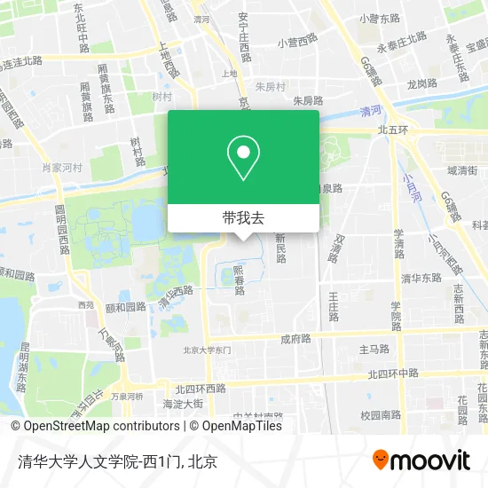 清华大学人文学院-西1门地图