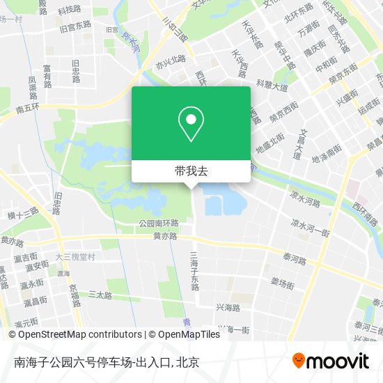 南海子公园六号停车场-出入口地图