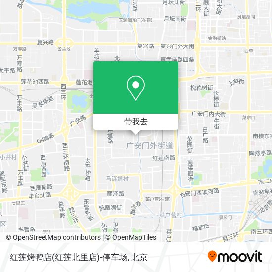 红莲烤鸭店(红莲北里店)-停车场地图