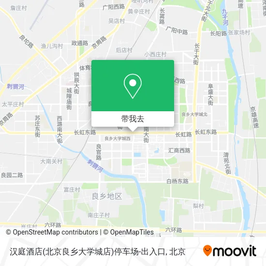 汉庭酒店(北京良乡大学城店)停车场-出入口地图
