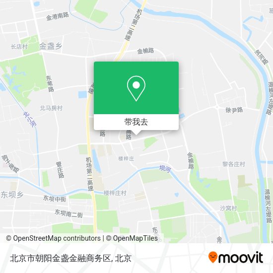 北京市朝阳金盏金融商务区地图